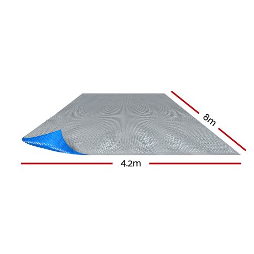 Solar Swimming Pool Cover – 8×4.2 m, Blue and Grey