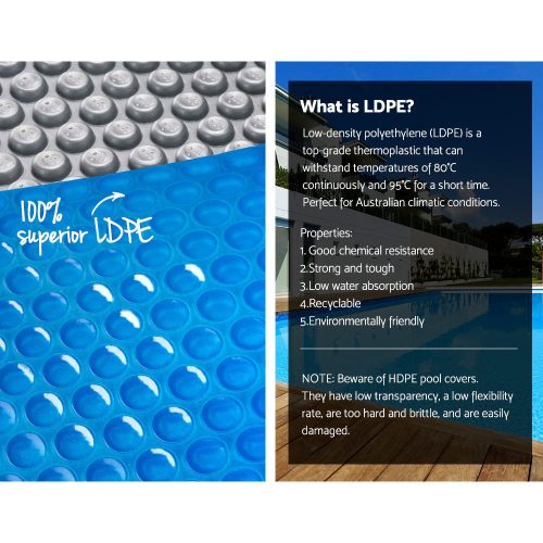 Solar Swimming Pool Cover – 8×4.2 m, Blue and Grey