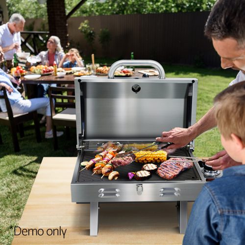 Portable Gas BBQ Grill with Double Sided Plate