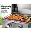 Portable Gas BBQ Grill 2 Burners with Double Sided Plate