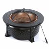 3 in 1 Outdoor Garden Fire Pit BBQ Firepit Brazier Round Stove Patio Heater