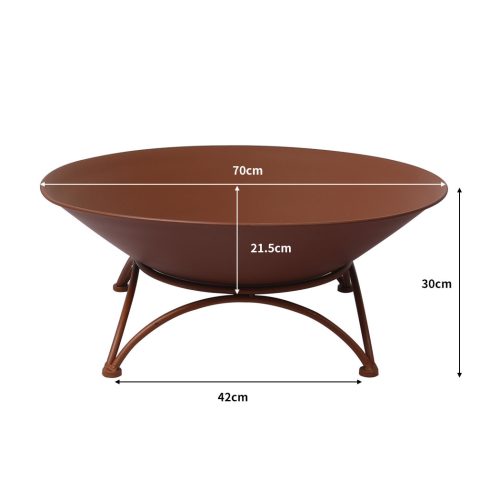 2 IN 1 Fire Pit Outdoor Pits Bowl Steel Firepit Garden Patio Fireplace Heater – Rust