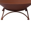 2 IN 1 Fire Pit Outdoor Pits Bowl Steel Firepit Garden Patio Fireplace Heater – Rust