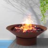 2 IN 1 Steel Fire Pit Firepit Pits Bowl Garden Outdoor Patio Fireplace Heater – Rust