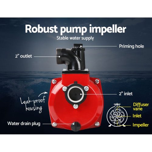 High Flow Water Pump – Black & Red – 30 M Lift