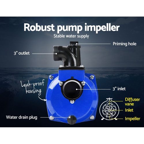 High Flow Water Pump – Black & Red – 40 M Lift
