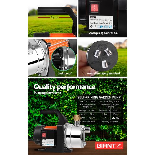 Garden High Pressure Water Pump – 1500 W