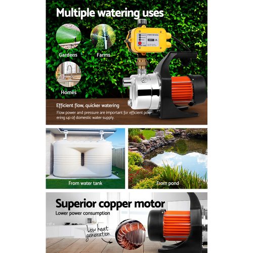 High Pressure Garden Water Pump with Auto Controller – 1500 W
