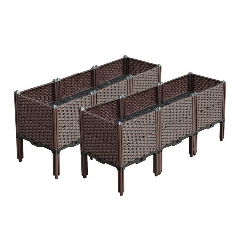 Elevated Raised Garden Bed Plants Vegetable Herb Flower Outdoor Plastic Planter Box
