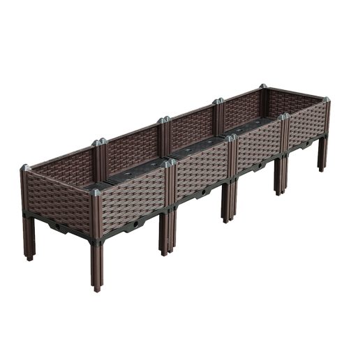 Raised Planter Box Vegetable Herb Flower Outdoor Plastic Plants Garden Bed with Legs