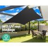 98% UV Sun Shade Sail Cloth Shadecloth Rectangle Canopy 280gsm – 3×6 m, Black
