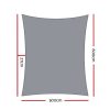 98% UV Sun Shade Sail Cloth Shadecloth Rectangle Canopy 280gsm – 5×6 m, Grey