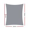 98% UV Sun Shade Sail Cloth Shadecloth Rectangle Canopy 280gsm – 5×6 m, Grey