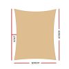 98% UV Sun Shade Sail Cloth Shadecloth Rectangle Canopy 280gsm – 5×6 m, Sand Beige