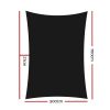 98% UV Sun Shade Sail Cloth Shadecloth Rectangle Canopy 280gsm – 5×7 m, Black