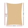 98% UV Sun Shade Sail Cloth Shadecloth Rectangle Canopy 280gsm – 5×7 m, Sand Beige