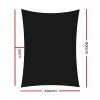 98% UV Sun Shade Sail Cloth Shadecloth Rectangle Canopy 280gsm – 6×8 m, Black