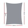 98% UV Sun Shade Sail Cloth Shadecloth Rectangle Canopy 280gsm – 6×8 m, Grey