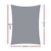 98% UV Sun Shade Sail Cloth Shadecloth Rectangle Canopy 280gsm – 6×8 m, Grey