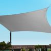 98% UV Sun Shade Sail Cloth Shadecloth Rectangle Canopy 280gsm – 6×8 m, Grey