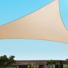 Shade Sail 5x5x5m Rectangle 185GSM 95% Sand Shade Cloth