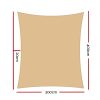 Waterproof Rectangle Shade Sail Cloth – Sand Beige – 3×4 m