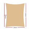 Waterproof Rectangle Shade Sail Cloth – Sand Beige – 3×5 m