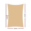 Waterproof Rectangle Shade Sail Cloth – Sand Beige – 3×6 m