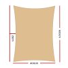 Waterproof Rectangle Shade Sail Cloth – Sand Beige – 4×6 m