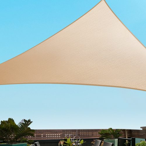 Waterproof Shade Sail 5x5x5m Rectangle Sand 95% Shade Cloth