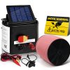 Electric Fence Energiser Solar Powered Energizer Charger + Tape – 2000M-3KM