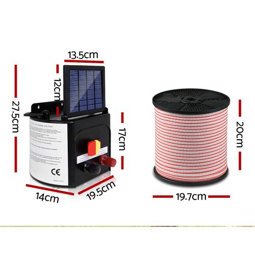Solar Electric Fence Energiser Charger with Tape and 25pcs Insulators – 400M-5KM