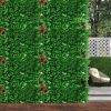 10x Artificial Grass Boxwood Hedge Fence Garden Green Wall Mat Outdoor