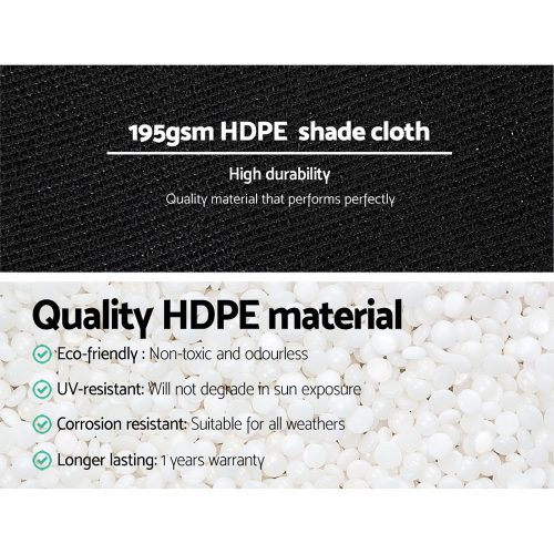 90% UV Shade Sail Cloth – 1.83×10 m, Black