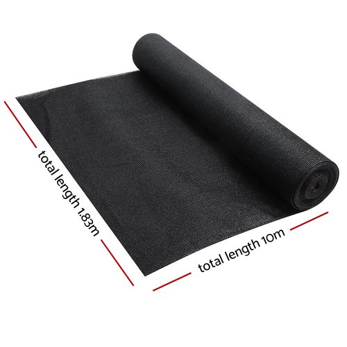 90% UV Shade Sail Cloth – 1.83×10 m, Black