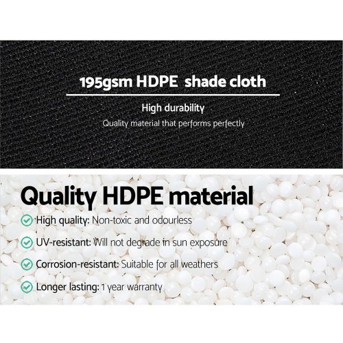 90% UV Shade Sail Cloth – 1.83×10 m, Black