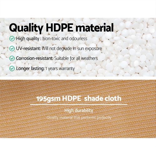 90% UV Shade Sail Cloth – 1.83×20 m, Beige
