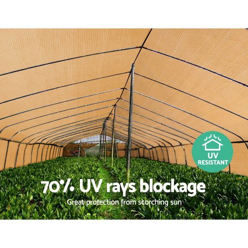 70% Sun Shade Cloth Shadecloth Sail Roll Mesh Outdoor 175gsm – 3.66×10 m, Beige