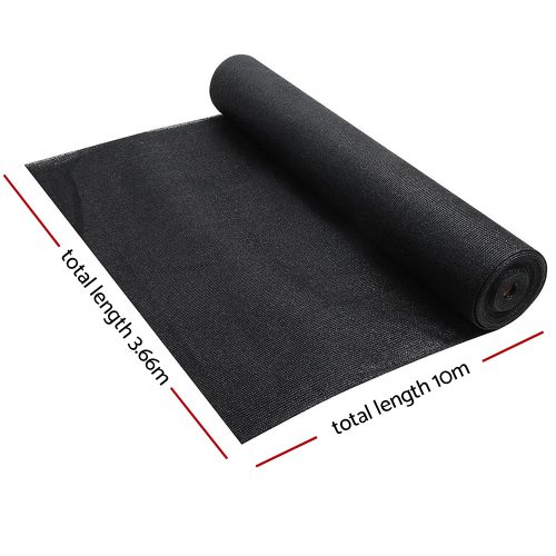 90% UV Shade Sail Cloth – 3.66×10 m, Black