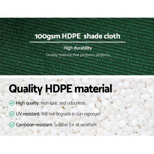 50% UV Shade Sail Cloth – 3.66×30 m, Green