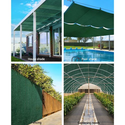 70% Sun Shade Cloth Shadecloth Sail Roll Mesh Outdoor 175gsm – 3.66×30 m, Green