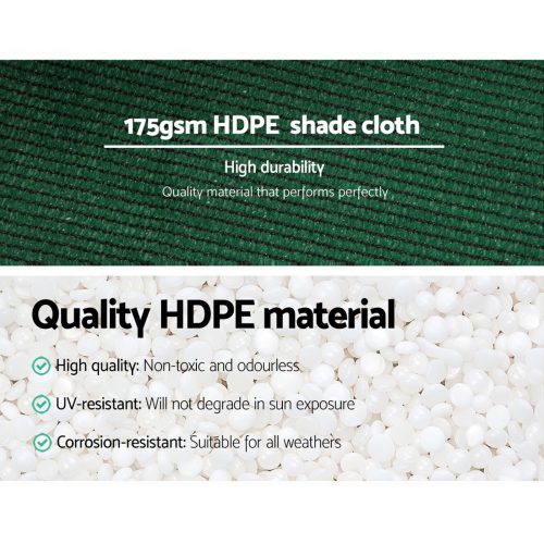 70% Sun Shade Cloth Shadecloth Sail Roll Mesh Outdoor 175gsm – 3.66×30 m, Green