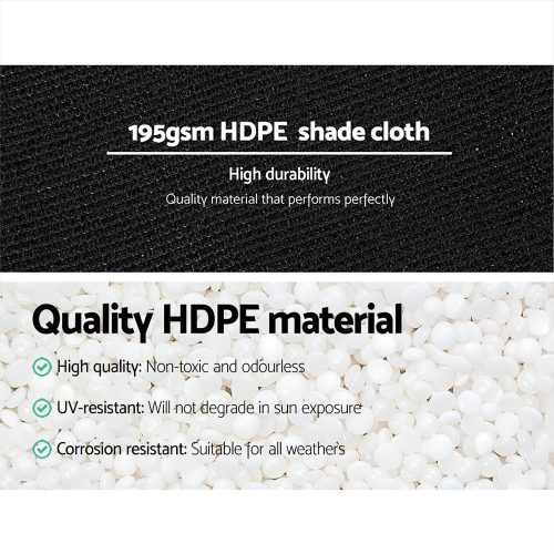 90% UV Shade Sail Cloth – 3.66×30 m, Black
