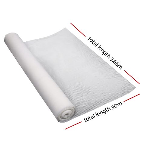 30% UV Shade Cloth Shadecloth Sail Garden Mesh Roll Outdoor – 3.66×30 m, White