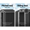 Garden Shed Outdoor Storage Sheds Workshop Metal Base Grey – 2.6×3.9×2 m, Without Base