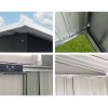 Garden Shed Outdoor Storage Sheds Workshop Metal Base Grey – 2.6×3.9×2 m, Without Base