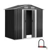 Garden Shed Outdoor Storage Sheds Workshop Metal Base Grey – 1.96×1.32×1.86 m, Without Base