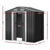 Garden Shed Outdoor Storage Sheds Workshop Metal Base Grey – 1.96×1.32×1.86 m, Without Base