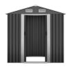 Garden Shed Outdoor Storage Sheds Workshop Metal Base Grey – 1.96×1.32×1.86 m, Without Base