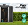 Garden Shed Outdoor Storage Sheds Workshop Metal Base Grey – 1.96×1.32×1.86 m, Without Base